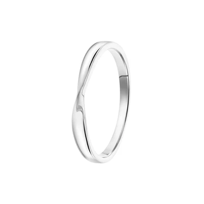 Afbeelding van Lucardi Minimalistic Ring, Dames, Maat: 53, Silver