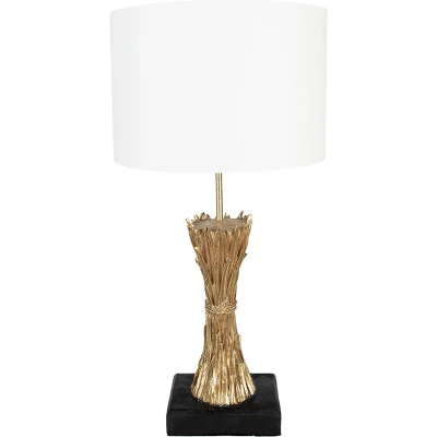 Afbeelding van Clayre &amp; Eef Tafellamp Ø 30x60 cm Goudkleurig Kunststof Bureaulamp