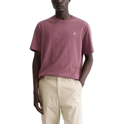 Afbeelding van Marc O&#039;Polo Short Sleeve LOGO Crewneck Tshirt basic, Heren, Maat: XS, Soft mauve