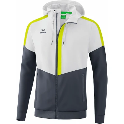Afbeelding van Erima Squad tracktop jack met capuchon wit/slate grey/lime