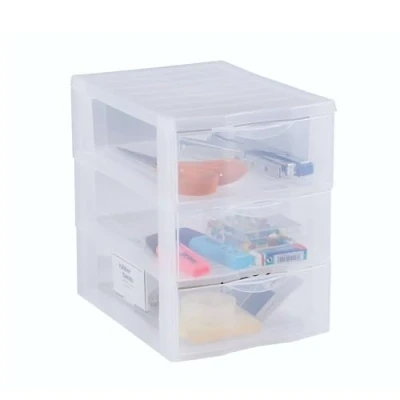 Afbeelding van Sundis Orgamix A5 opbergtoren met 3 ultratransparante laden het „Stop Drawer systeem en een ergonomische handgreep, 4549004