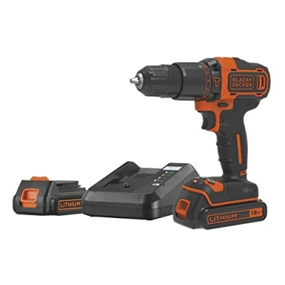 Afbeelding van Black &amp; Decker, Boormachine + slagboor, 18v 2G HD w 1A ch in kitbox 2 2ah batts (Oplaadbare batterij)