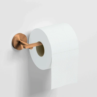 Afbeelding van Toiletrolhouder Clou Flat L Vorm Zonder Klep Brons Geborsteld PVD