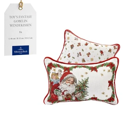 Afbeelding van Villeroy &amp; Boch Toy&#039;s Fantasy Gobelin omkeerbaar kussen, kussen met Santa motief, meerkleurig, 32 x 48 cm, katoen, machinewasbaar