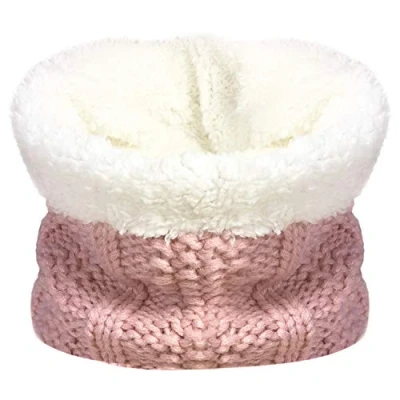 Afbeelding van TOSKATOK Kinderen Meisjes Winter Rib Zaad Stitch Thermische Warm Gezellige Fleece Gevoerde Hals Warmer Snood Sjaals