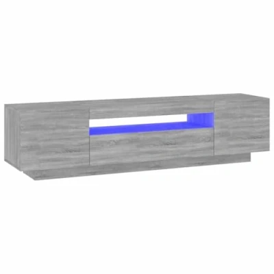 Afbeelding van vidaXL tv meubel met LED verlichting 160x35x40 cm grijs sonoma eiken, meubel, hifi kast, media kasten,