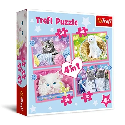 Afbeelding van Trefl Grappige Katjes 4 in 1 puzzel 35/48/54/70 stukjes