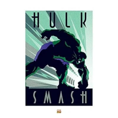 Afbeelding van Kunstdruk Marvel Deco Hulk 60x80cm