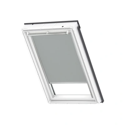 Afbeelding van Origineel VELUX Dakramen Verduisterend Rolgordijn voor P06, PK36, Grijs met Grijze Zijgeleiders