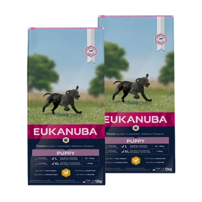 Afbeelding van Eukanuba Growing Puppy Large Breed kip hondenvoer 2 x 15 kg