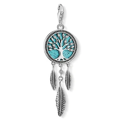 Afbeelding van Thomas Sabo Charm 925 sterling zilverkleurig edelsteen One Size Turkoois 32017781