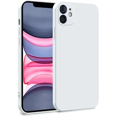 Afbeelding van MyGadget Hoes compatibel met iPhone 11, tweelaagse telefoonhoes camerabescherming, cover binnenvoering en siliconen buiten, wit
