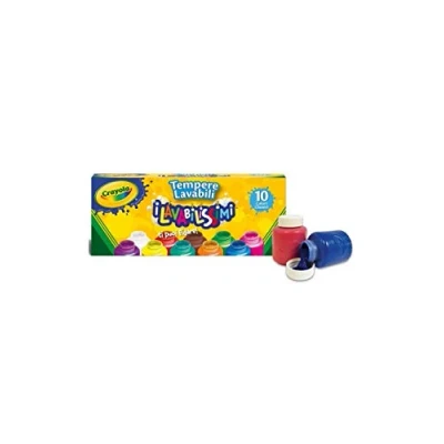 Afbeelding van Crayola Hobbyverf 10 Potjes Met Afwasbare Verf Voor Kinderen Primaire Kleuren