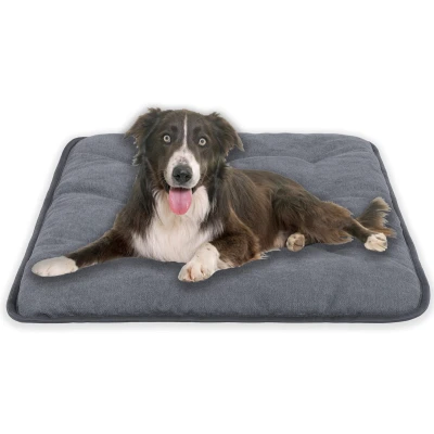 Afbeelding van MyBestBuddy Hondenkussen Pik grijs 120x80 cm XXL, hypoallergeen (100% polyester), antislip 40 C wasbaar met pluizige stoffen bekleding Hondenmat of hondenbed voor zeer grote honden