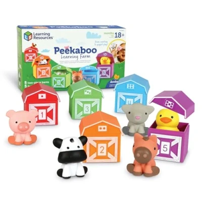Afbeelding van Learning Resources Peekaboo Lerening Boerderij 5 Two Stuk Barns