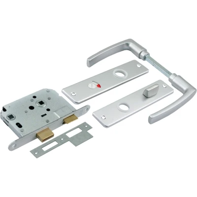 Afbeelding van Deurbeslag wc deur Starx 63/8 mm (Deurklinken met schild, Insteekslot sluitplaat)