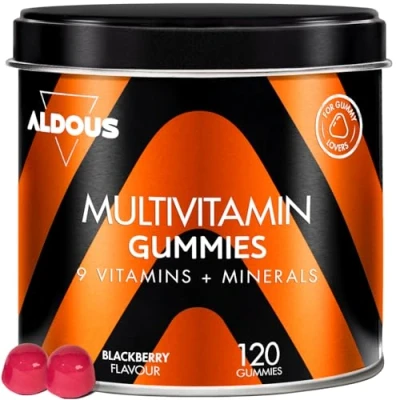 Afbeelding van Multivitamine Gummies 120 natuurlijke smaak Blackberry 12 Vitaminen en mineralen C, D, B12, E, A, B6, B5, Biotine, Foliumzuur, Zink, Jodium, Choline