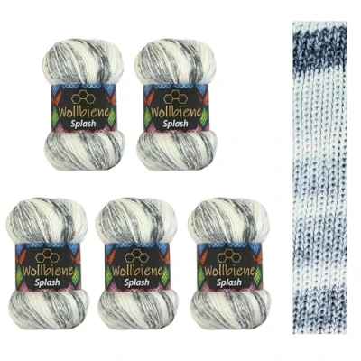 Afbeelding van Wollbiene Splash Batik 5 x 100 g, 500 gram met kleurverloop, anti pilling, meerkleurig, kleur: 7070