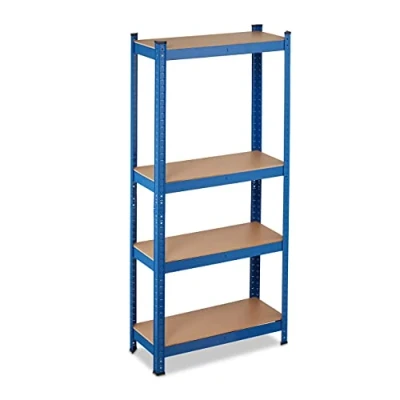 Afbeelding van Relaxdays stellingkast metaal 150 x 70 30 cm opbergrek magazijnrek blauw