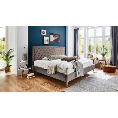 Afbeelding van ATLANTIC home collection Gestoffeerd bed Paulin met doorgestikt hoofdbord