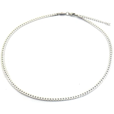 Afbeelding van Ketting Gourmetschakel 4 mm RVS Lengte 40 45 cm Zilverkleurig