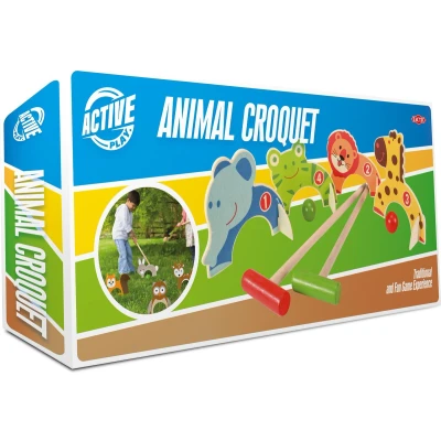 Afbeelding van TACTIC croquetspel junior 4,5 x 42,5 18,5 cm hout bruin