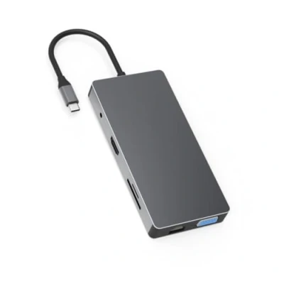 Afbeelding van Rolio USB C Hub 1x HDMI VGA Ethernet 3 x 3.0 3.5mm aux 2x SD/TF