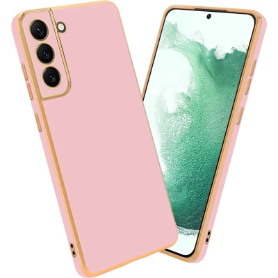 Afbeelding van Cadorabo Hoesje geschikt voor Samsung Galaxy S21 5G in Glossy Roze Goud Beschermhoes Case Cover van flexibel TPU silicone en met camerabescherming