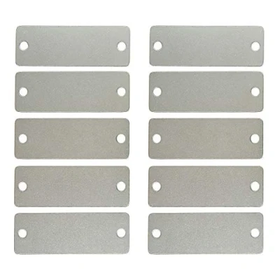 Afbeelding van StayMax Roestvrijstalen blanco labels, 25 stuks perforator, 304 roestvrij staal (niet magnetisch), 5 cm x 1,8 cm, 1 mm dikte, doe het zelf knutselprojecten