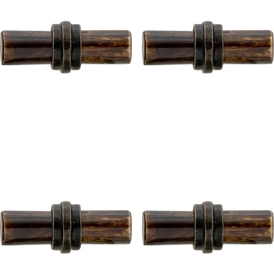 Afbeelding van Clayre &amp; Eef Deurknop Set van 4 5x3 cm Bruin Ijzer Rechthoek Meubelknop Kastknop