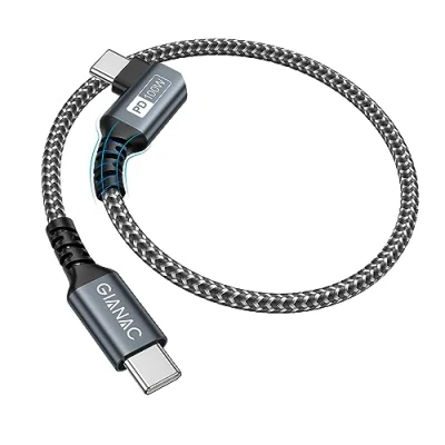 Afbeelding van GIANAC USB C to Kabel PD 100W 0.3M, 3.1 compatibel met iPhone 15 Pro Max Galaxy S23 S22 S21 A54 A34 A14 MacBook Air M2 iPad 12.9 5/Mini 6