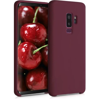 Afbeelding van kwmobile telefoonhoesje geschikt voor Samsung Galaxy S9 Plus Hoesje met siliconen coating Smartphone case in wijnrood