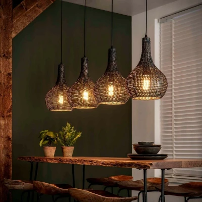 Afbeelding van Fraaai Hanglamp Arian Kegel 4L Metaal
