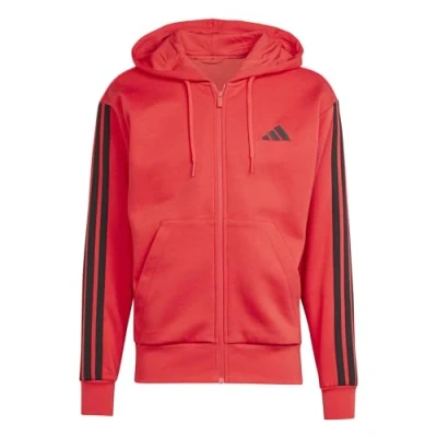 Afbeelding van adidas Heren ESSENTIAL THREE STRIPES FLEECE ZIPPER HOODIE, glow blue/black, XS
