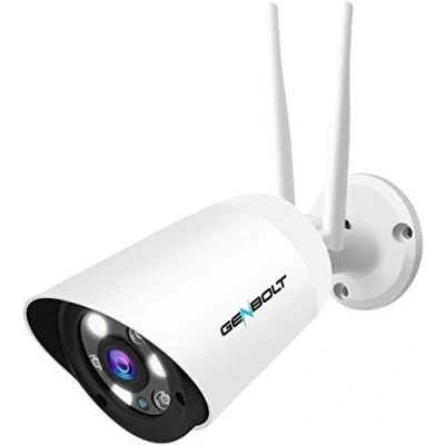 Afbeelding van [2.4/5GHz] WiFi Bewakingscamera Buiten Draadloos met PoE, GENBOLT Beveiligingscamera Outdoor CCTV IP Kamera, Schijnwerper 110 Kleuren Nachtzicht，Humanoïde Bewegingsdetectie, 4X Digitale Zoom