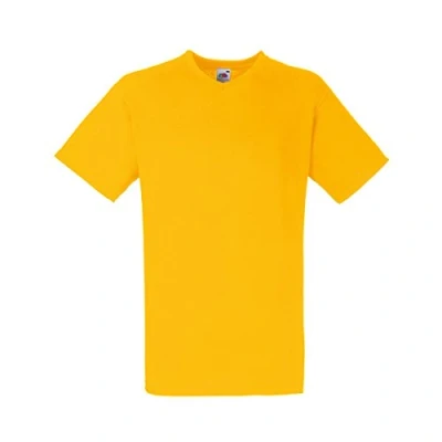 Afbeelding van Fruit of the Loom Heren Valueweight V hals T shirt met korte mouwen (3XL) (zonnebloem), Zonnebloem, 3XL