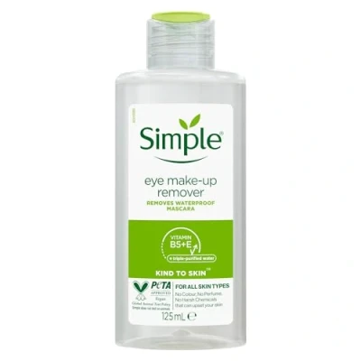 Afbeelding van Simple Gentle on the skin Oogmake up remover voor gevoelige huid verwijdert waterdichte mascara 125 ml 1 stuk