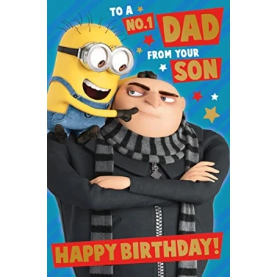 Afbeelding van Danilo Kaarten Vader Minions Kaart, Despicable Me Dad Verjaardagskaart, Multi,9 X 6