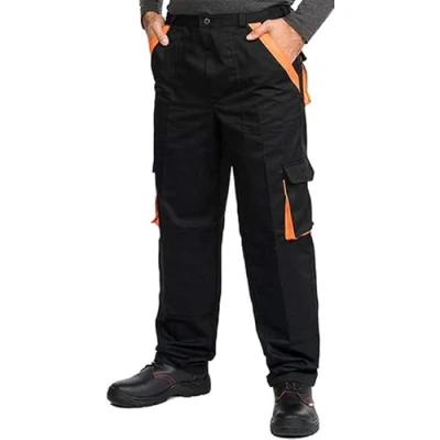 Afbeelding van Mazalat Werkbroek voor Heren met Kniebeschermers, Werkbroek, Cargobroek, Zwart/Oranje, 52