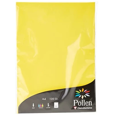 Afbeelding van Clairefontaine Ref 4217C Stuifmeel gekleurd papier (Pack van 50 vellen) A4 (210 x 297mm), 120gsm papier, inkjet &amp; laser printer compatibel, zuurvrij intensief geel