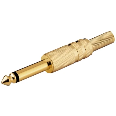 Afbeelding van S Impuls 6,35mm Jack (m) connector metaal verguld 2 polig / mono