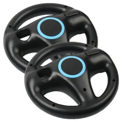 Afbeelding van AMEEGO Stuurwiel Design Stand Mario Kart Racing Game Voor Wii Controller 2 STKS (zwart)