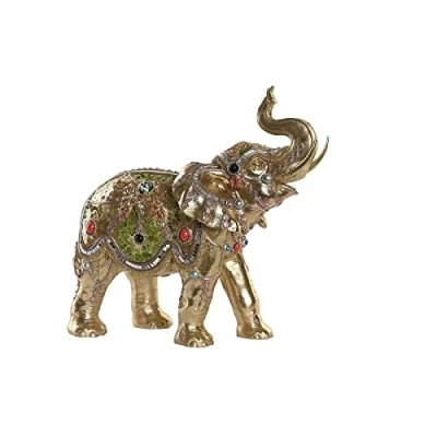 Afbeelding van Decoratieve figuren DKD Home Decor 33 x 15,5 31 cm Olifant Gouden Koloniaal