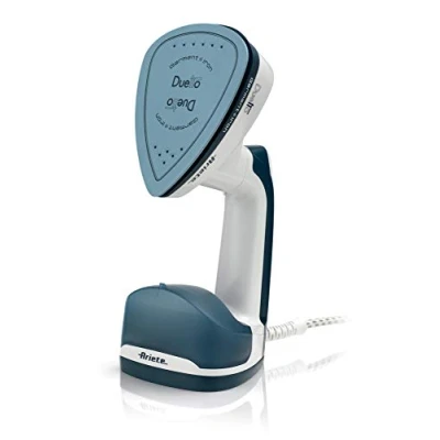 Afbeelding van Ariete 6246 Duetto Garment, Iron Aapur strijkijzer en met antiaanbaklaag, keramische plaat, 1000 W, 180 ml, krachtige continue stoom, wit/blauw