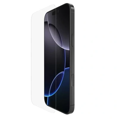 Afbeelding van Belkin ScreenForce UltraGlass 2 screenprotector voor iPhone 16 Pro Max, kraswerend, slim vormgegeven glas met een hardheid van 9H, beschermglas Max bevestigingsframe