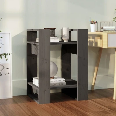Afbeelding van Boekenkast/kamerscherm 41x35x57 cm massief grenenhout grijs