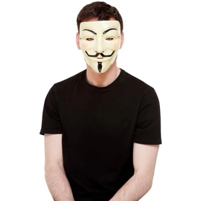Afbeelding van Guy Fawkes Mask, Cream, Elastic Strap