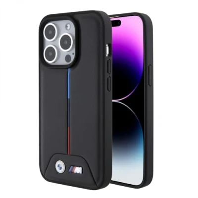 Afbeelding van iPhone 15 Pro Backcase hoesje BMW Effen Zwart Kunstleer