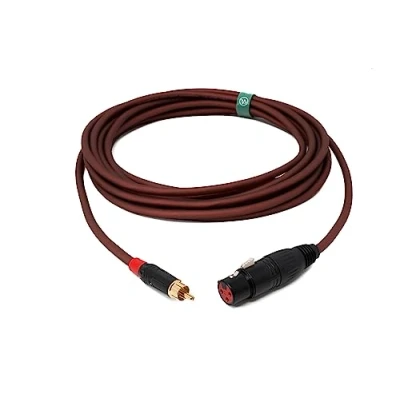 Afbeelding van System S Cinch RCA kabel 5m stekker naar XLR 3 polige vrouwelijke adapter in rood