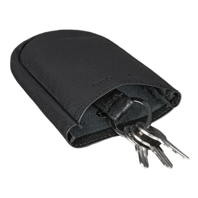 Afbeelding van STILORD &#039;Monty&#039; Sleuteletui Leer met Sleutelhanger en Key Fob Vintage Sleutelmapje Groot voor Vrouwen Mannen Houder in Echt leder, Kleur:zwart